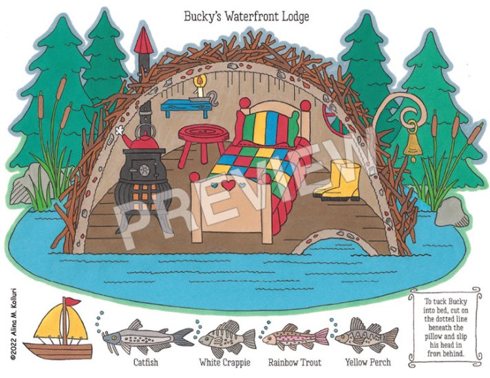 Modal Additional Images for Bucky the Beaver Paper Doll & Play Scene by Alina Kolluri