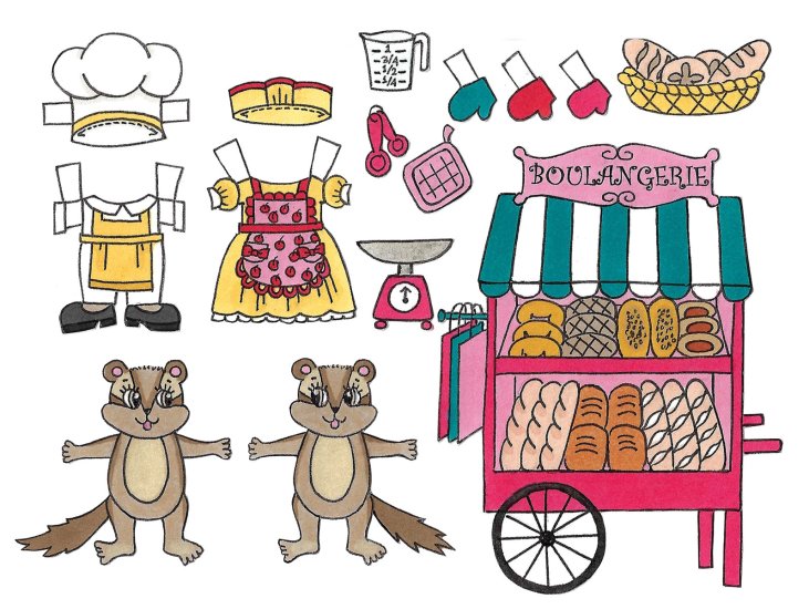 Modal Additional Images for The Chipmunk Twins Paper Doll & Play Scene by Alina Kolluri