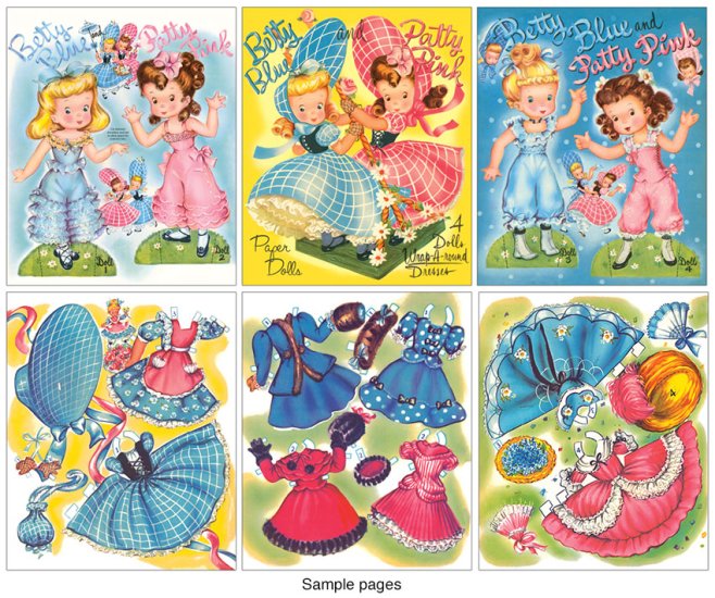 Modal Additional Images for Betty Blue and Patty Pink Paper Dolls