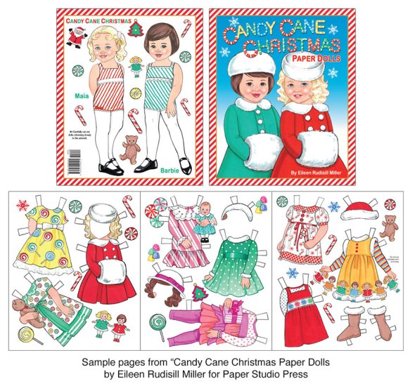 Modal Additional Images for Candy Cane Christmas Paper Dolls by Eileen Rudisill Miller