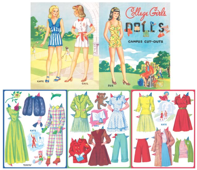 Modal Additional Images for College Girls Paper Dolls - Fun '40s Reproduction