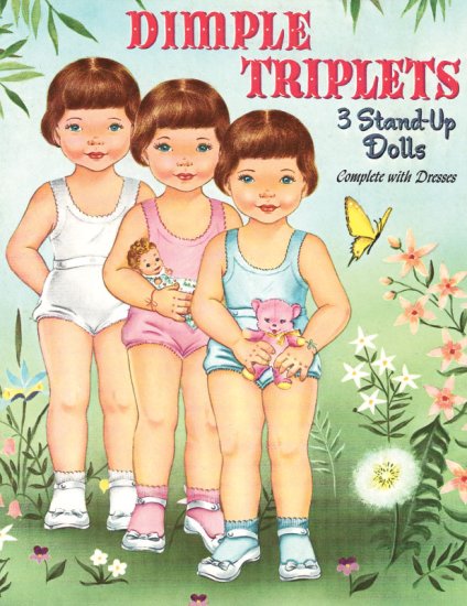 (image for) Dimple Triplets Paper Dolls - 1950s Reproduction