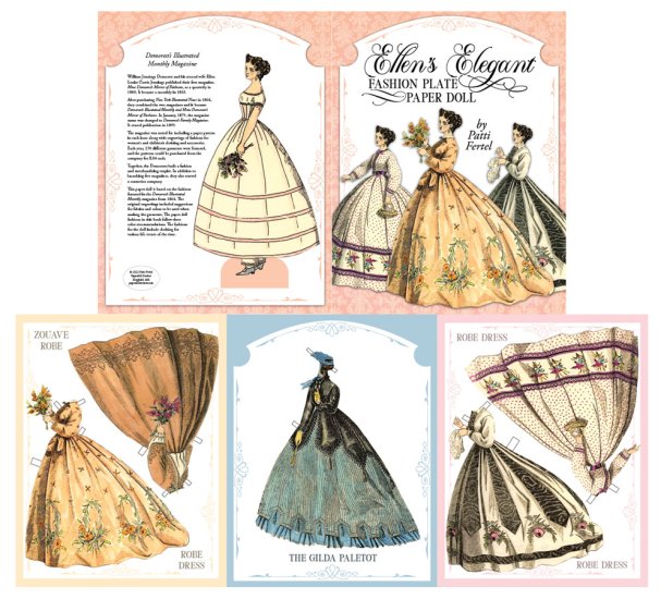 Modal Additional Images for Ellen's Elegant Fashion Plate from 1864 by Patti Fertel