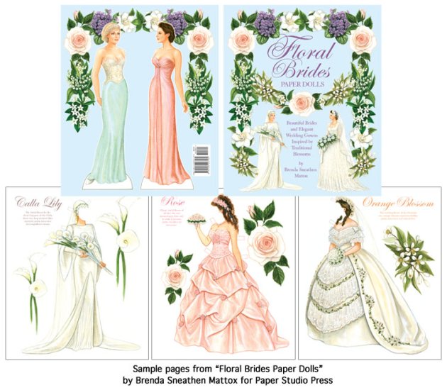 Modal Additional Images for Floral Brides Paper Dolls by Brenda Sneathen Mattox