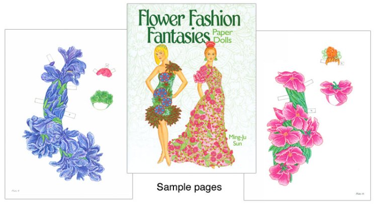 Modal Additional Images for Flower Fashion Fantasies Paper Dolls