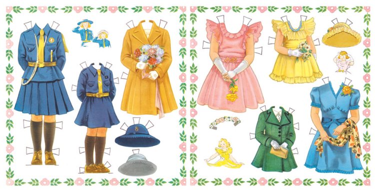 Four Cousins Paper Dolls - vintage reproduction