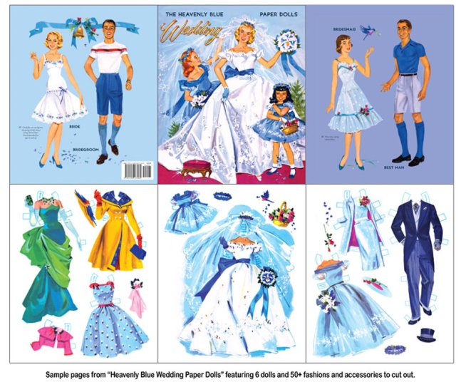 Modal Additional Images for Heavenly Blue Wedding Paper Dolls