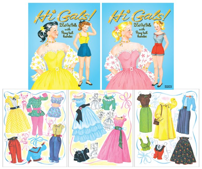 Modal Additional Images for Hi Gals Paper Dolls - Fun '50s Fashions!