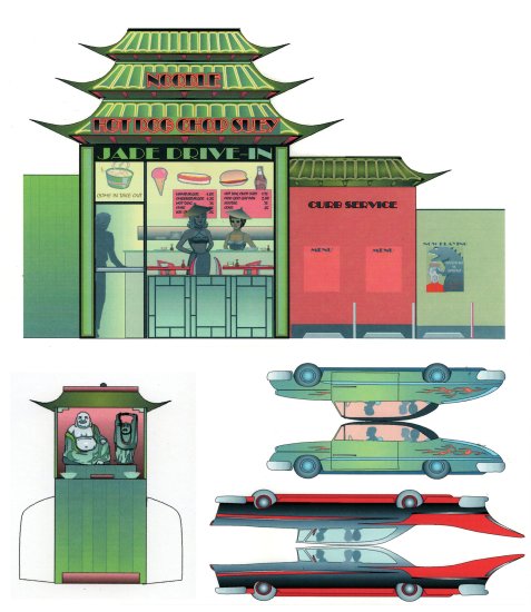 Jade Drive-In Paper Toy by Kwei-lin Lum
