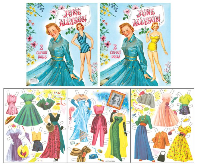 Modal Additional Images for June Allyson Paper Dolls - 1957 Reproduction