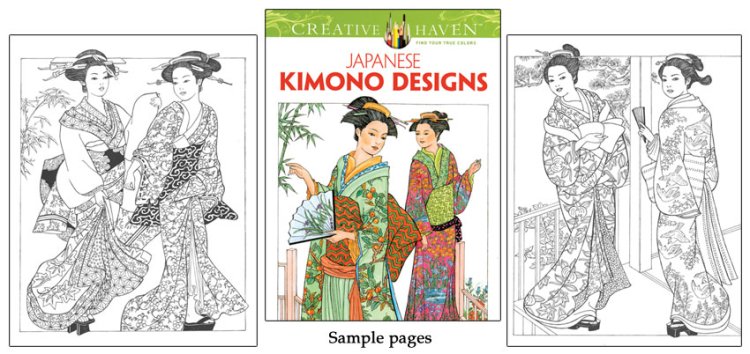 Modal Additional Images for Japanese Kimono Designs Coloring Book