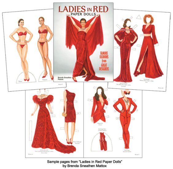 Modal Additional Images for Ladies in Red Paper Dolls by Brenda Sneathen Mattox - LTD QTY - just 4 remaining!