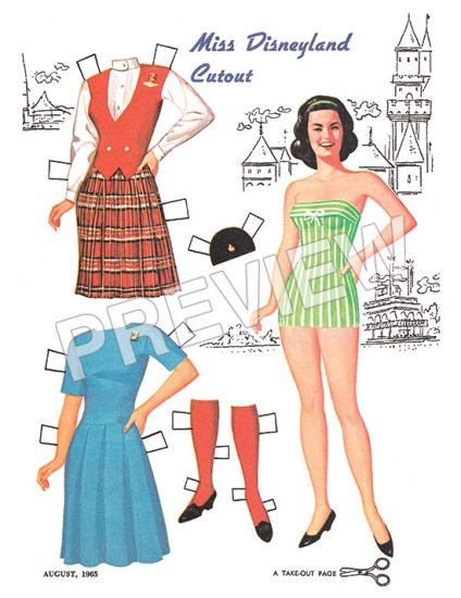 (image for) Miss Disneyland Cutout, Aug. 1965
