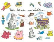 (image for) Mrs. Mouse and Children Paper Dolls