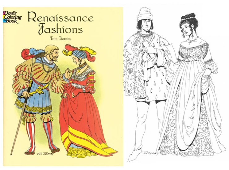Modal Additional Images for Renaissance Fashions Coloring Book by Tom Tierney