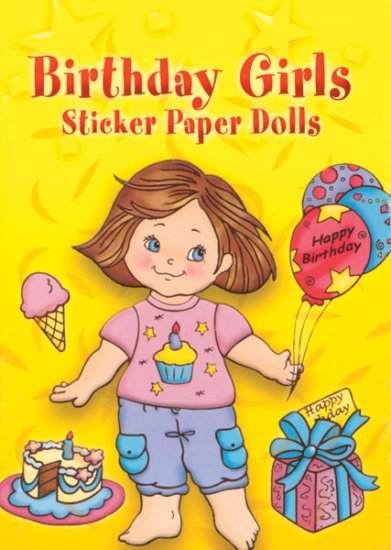 (image for) Birthday Girls Sticker Paper Dolls