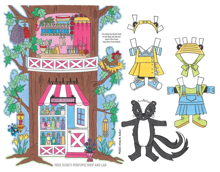 (image for) Miss Susie Smellington Paper Doll & Play Scene by Alina Kolluri