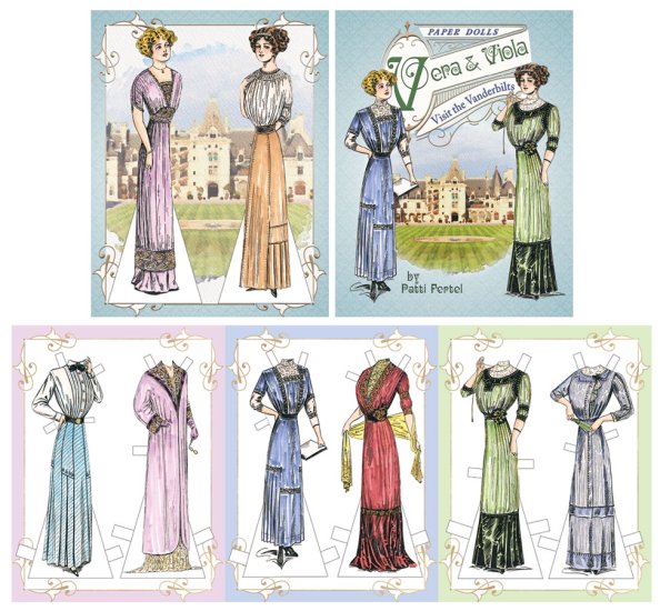 Modal Additional Images for Vera and Viola Visit the Vanderbilts Paper Dolls by Patti Fertel