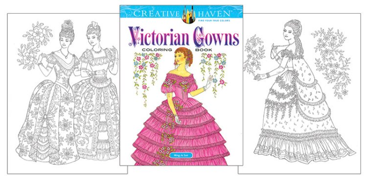 Modal Additional Images for Victorian Gowns Coloring Book