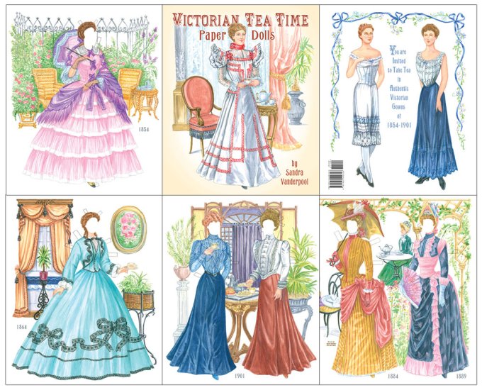 Modal Additional Images for Victorian Tea Time Paper Dolls by Sandra Vanderpool