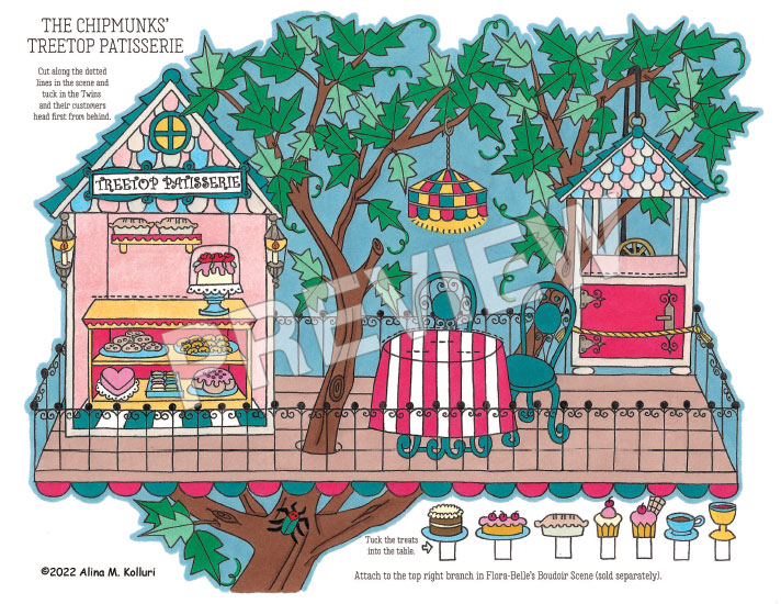 The Chipmunk Twins Paper Doll & Play Scene by Alina Kolluri