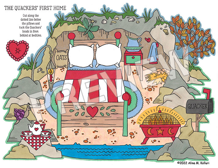 The Quacker Family Paper Dolls and Play Scenes by Alina Kolluri