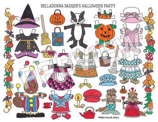 Belladonna Badger's Halloween Party Play Set by Alina Kolluri