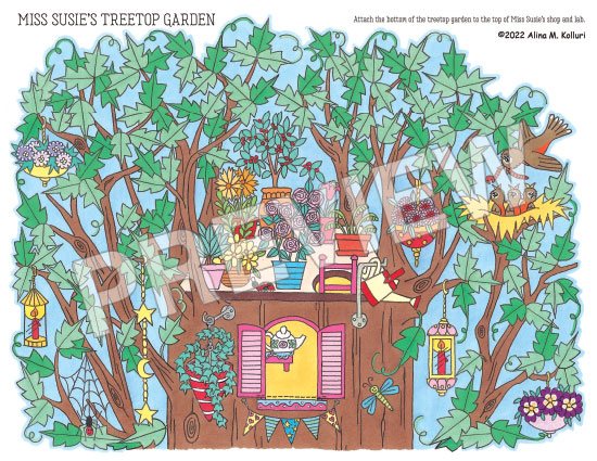 Miss Susie Smellington Paper Doll & Play Scene by Alina Kolluri