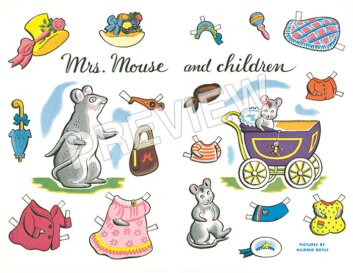 (image for) Mrs. Mouse and Children Paper Dolls